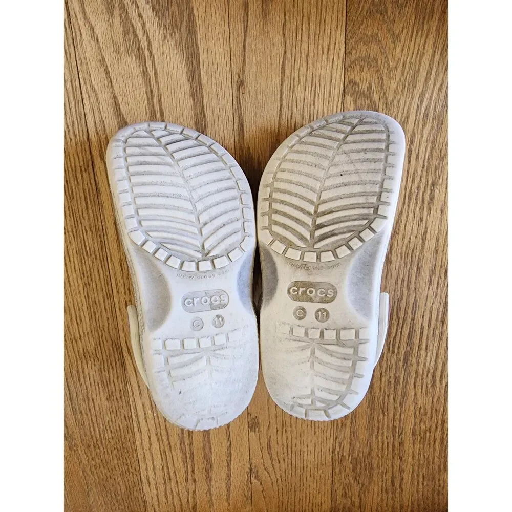 Crocs Kids 11 Classic Glitter Clog Oyster FAIR/Play *Please Read*